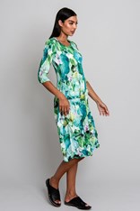 DRESS SMASH 3/4 SLEEVE PCKT PRINT ADC544 - garden sweet pea
