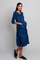 DRESS SMASH 3/4 SLEEVE PCKT PRINT ADC544 - lapis gems