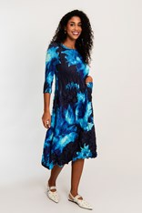 DRESS SMASH 3/4 SLEEVE PCKT PRINT ADC544 - aquarius