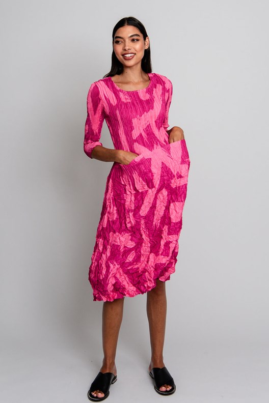DRESS SMASH 3/4 SLEEVE PCKT PRINT ADC544