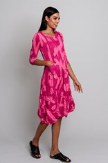 DRESS SMASH 3/4 SLEEVE PCKT PRINT ADC544 - fuchsia