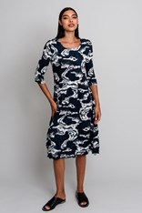 DRESS SMASH 3/4 SLEEVE PCKT PRINT ADC544 - storm