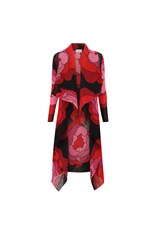 COAT LONG COLLARE AC2404 - pink roses