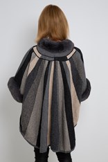 CAPE MELODY WOOL BLEND - grey pearl