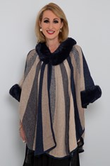 CAPE MELODY WOOL BLEND - navy