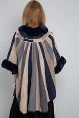 CAPE MELODY WOOL BLEND - navy