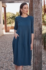 DRESS PETITE DIAGONAL SEAM - deep teal
