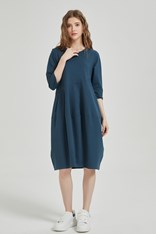 DRESS PETITE DIAGONAL SEAM - deep teal
