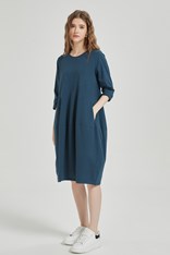 DRESS PETITE DIAGONAL SEAM - deep teal