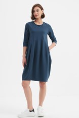 DRESS PETITE DIAGONAL SEAM - deep teal