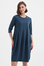 DRESS PETITE DIAGONAL SEAM - deep teal