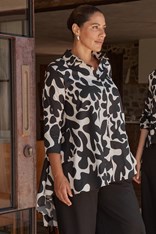 SHIRT SWING BACK - black white