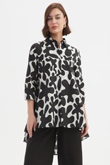 SHIRT SWING BACK - black white