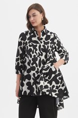 SHIRT SWING BACK - black white