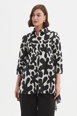 SHIRT SWING BACK - black white