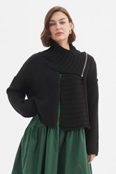 CARDI ZIP COLLAR KNIT
