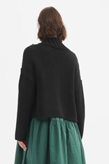 CARDI ZIP COLLAR KNIT - black