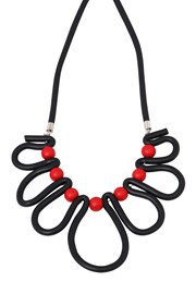 NECKLACE OLIVIANA RUBBER - red
