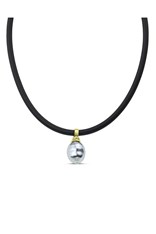 NECKLACE PEARL DROP 17 INCH N11156 - black gold
