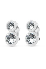 EARRINGS SWAROVSKI CRYST 2 PC CLIPON E1 - rhodium