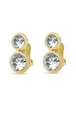 EARRINGS SWAROVSKI CRYST 2 PC CLIPON E1 - gold