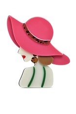 BROOCH LADY WITH HAT BBL57 - dusty pink