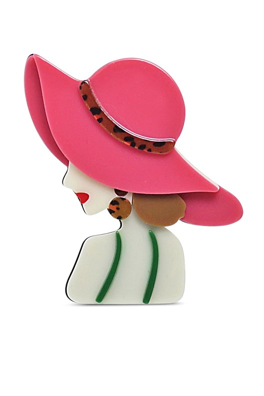 BROOCH LADY WITH HAT BBL57