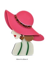 BROOCH LADY WITH HAT BBL57 - dusty pink