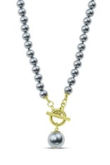 NECKLACE 18INCH PEARL RING AND TOGGLE N1 - gold