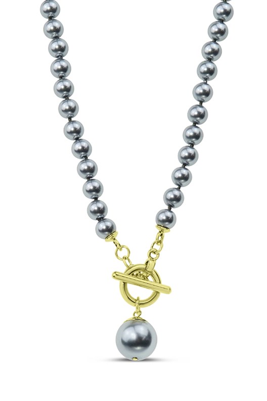 NECKLACE 18INCH PEARL RING AND TOGGLE N1