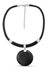 NECKLACE ROUND PENDANT 45CM NM361 - black