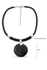 NECKLACE ROUND PENDANT 45CM NM361 - black
