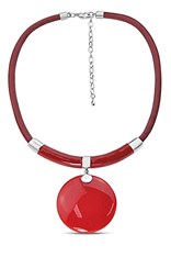 NECKLACE ROUND PENDANT 45CM NM361 - red