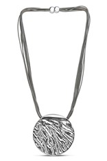 NECKLACE ROUND PENDANT NW230 - silver