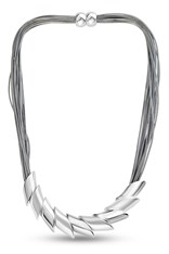 NECKLACE MUTLI RING NW232 - silver