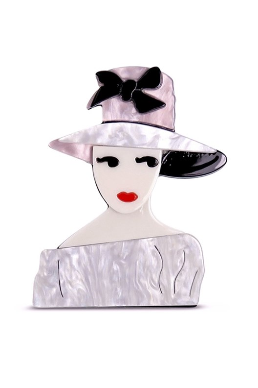 BROOCH LADY BOW HAT BBL10