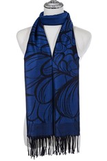 SCARF MARTINA 100% PASHMINA - navy