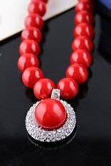 NECKLACE DIAMOND BALL AK11885 - red