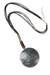 NECKLACE DISC CHARCOAL N442186