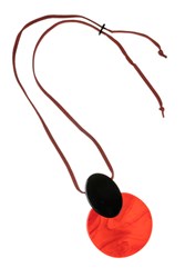 NECKLACE DUAL DISC RED N442198
