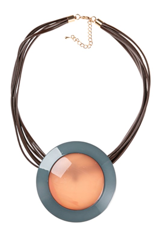 NECKLACE DISC TEAL N442215