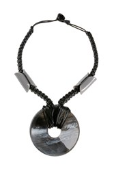 NECKLACE LARGE B/W DISC N442189