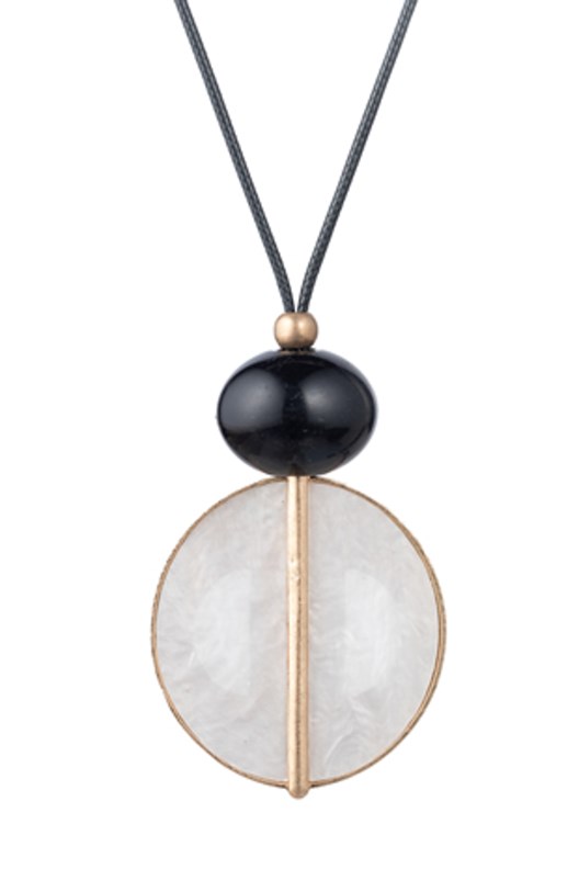NECKLACE WHITE DISC DIANA